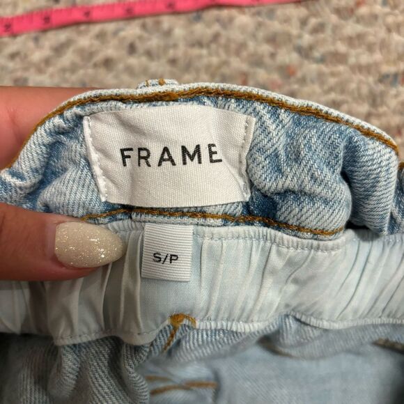 FRAME Elastic Waist Shorts in Natoma Clean Paperbag Denim- Size Small - Picture 8 of 12